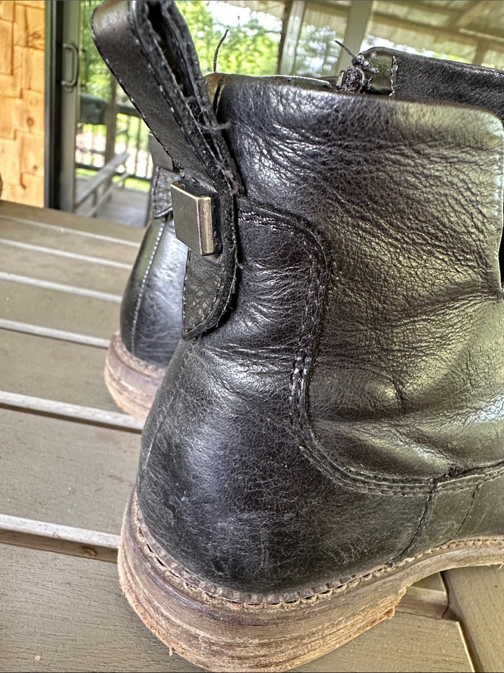 Franco Sarto Black Leather Ankle Boots